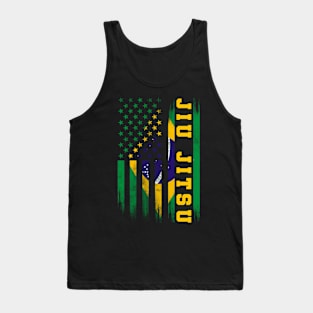 Jiu Jitsu Brazilian Bjj Brazil United States Flag Tank Top